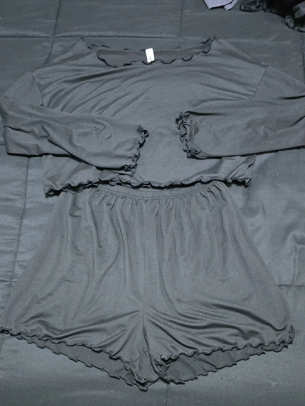 Black Ruffle Lounge Set - Picture 1 of 6